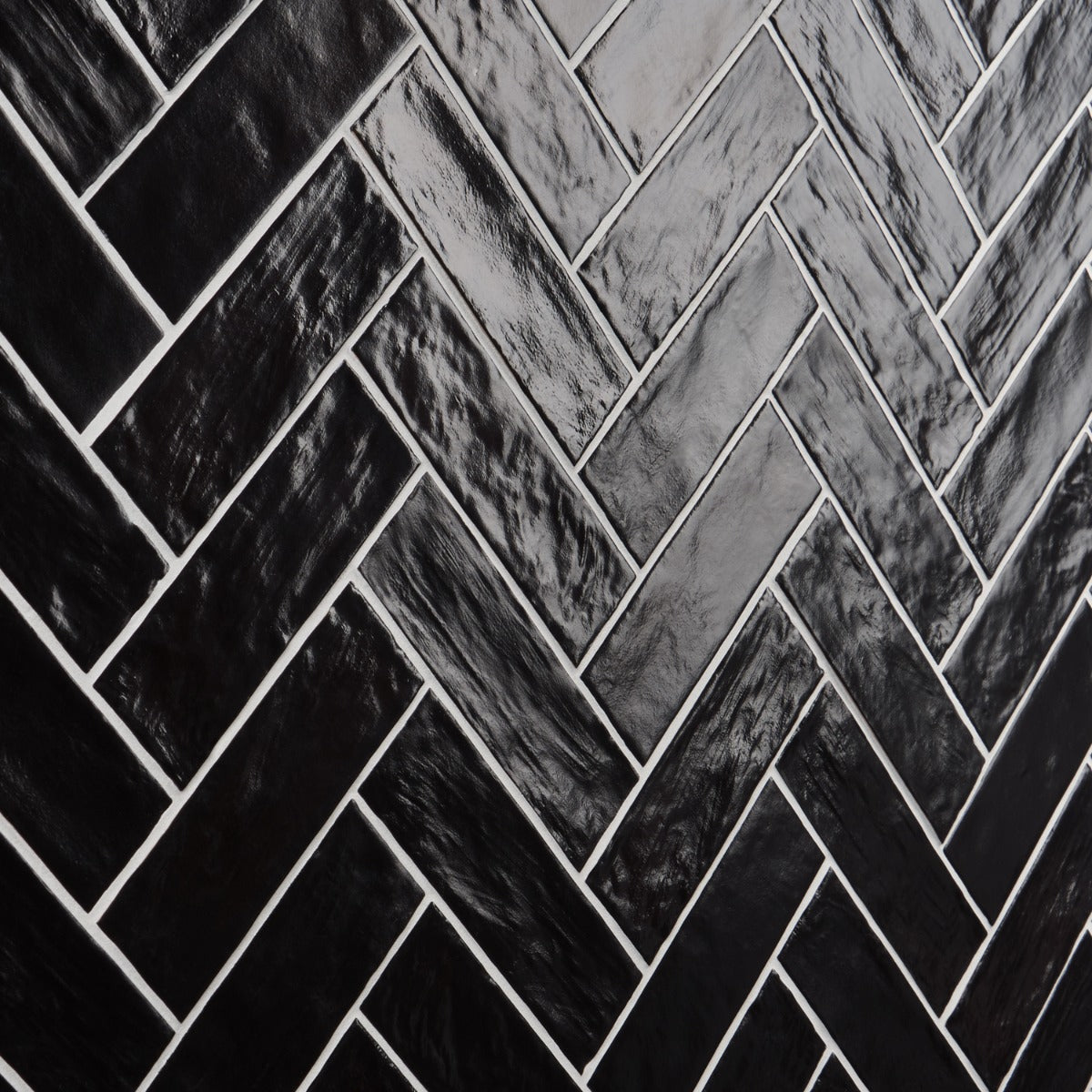 Montauk Jet Black 2x8 Mixed Finish Ceramic Subway Tile - Lux Tile