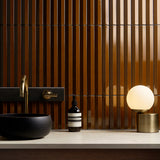 Lux Tile Ponto Ochre Yellow Fluted 5x16 3D Polished Porcelain Wall Tile