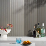 Mod Smoke Gray 12x36 3D Fluted Matte Ceramic Tile - Lux Tile