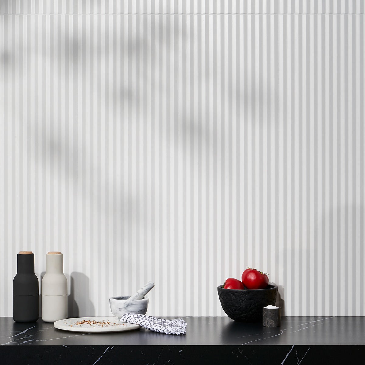 Lux Tile Mod 3D White 12x36 Fluted Matte Ceramic Tile