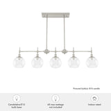 Hunter Xidane 5-Light Brushed Nickel Mid-century Led Crystal Chandelier