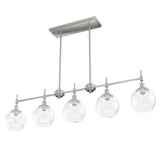 Hunter Xidane 5-Light Brushed Nickel Mid-century Led Crystal Chandelier