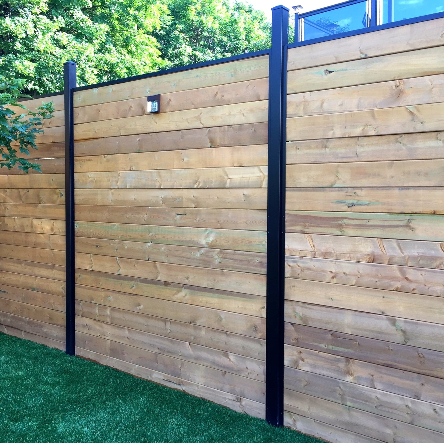 Slipfence 7-ft H x 1-1/2-in W Black Aluminum Horizontal Flat-top Decorative Fence Rail