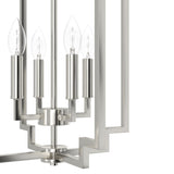Hunter Zoanne 4-Light Brushed Nickel Modern/Contemporary Geometric LED Medium Hanging Kitchen Island Light