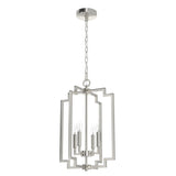 Hunter Zoanne 4-Light Brushed Nickel Modern/Contemporary Geometric LED Medium Hanging Kitchen Island Light