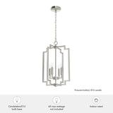Hunter Zoanne 4-Light Brushed Nickel Modern/Contemporary Geometric LED Medium Hanging Kitchen Island Light