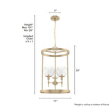 Hunter Xidane 3-Light Alturas Gold Mid-century Clear Glass Geometric LED Medium Hanging Kitchen Island Light