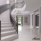 Hunter Xidane 3-Light Alturas Gold Mid-century Clear Glass Geometric LED Medium Hanging Kitchen Island Light
