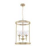 Hunter Xidane 3-Light Alturas Gold Mid-century Clear Glass Geometric LED Medium Hanging Kitchen Island Light