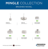 Progress Lighting Mingle 4-Light Brushed Nickel Transitional Etched Glass Cylinder Medium Hanging Pendant Light