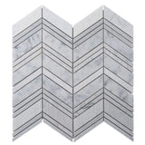 Apollo Tile Sparta Gray 13-in x 14-in Polished Natural Stone Marble Chevron Patterned Floor and Wall Tile (6.09-sq. ft/ Carton)