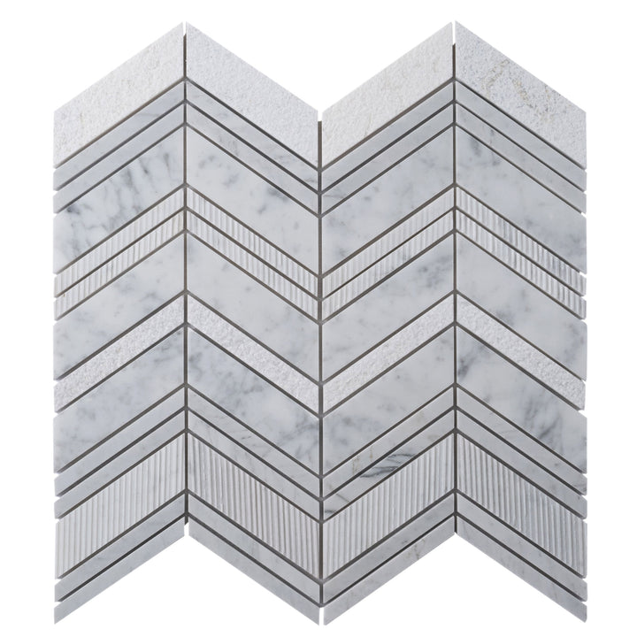 Apollo Tile Sparta Gray 13-in x 14-in Polished Natural Stone Marble Chevron Patterned Floor and Wall Tile (6.09-sq. ft/ Carton)