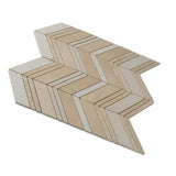 Apollo Tile (Sample) Sparta Beige 4-in x 4-in Polished Marble Chevron Marble Look Floor and Wall Tile