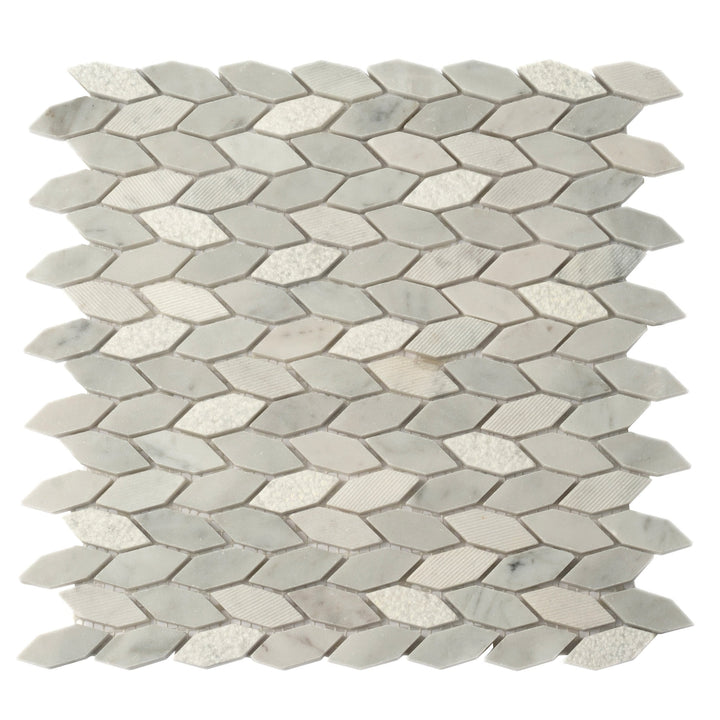 Apollo Tile (Sample) Sparta White 4-in x 4-in Polished Marble Patterned Floor and Wall Tile