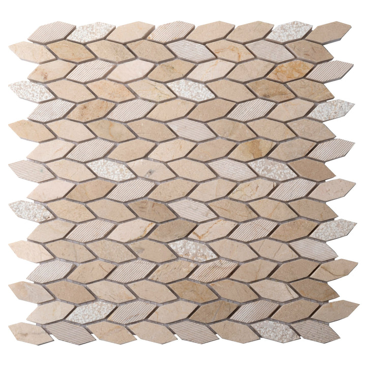 Apollo Tile (Sample) Sparta Beige 4-in x 4-in Polished Marble Patterned Floor and Wall Tile