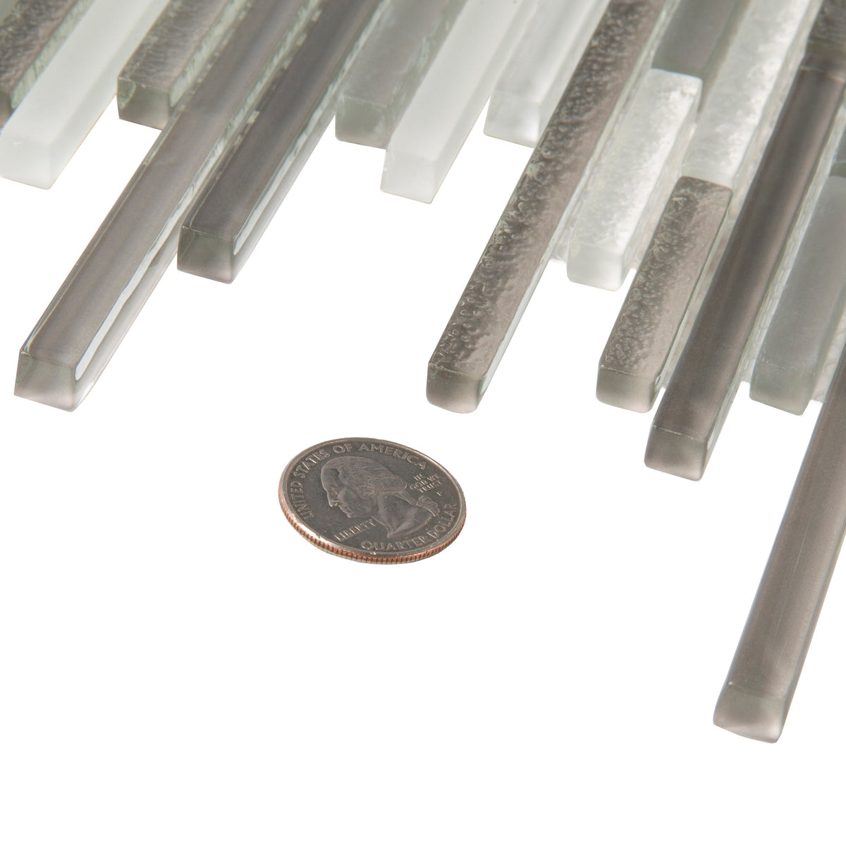 Apollo Tile (Sample) White and Gray 4-in x 6-in Multi-finish Glass Linear Patterned Floor and Wall Tile