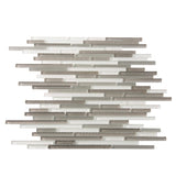 Apollo Tile (Sample) White and Gray 4-in x 6-in Multi-finish Glass Linear Patterned Floor and Wall Tile
