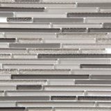 Apollo Tile Waterfall White and Iron Gray 12-in x 12-in Multi-finish Glass Linear Marble Look Wall Tile (4.83-sq. ft/ Carton)