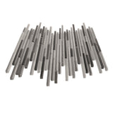 Apollo Tile Waterfall White and Iron Gray 12-in x 12-in Multi-finish Glass Linear Marble Look Wall Tile (4.83-sq. ft/ Carton)