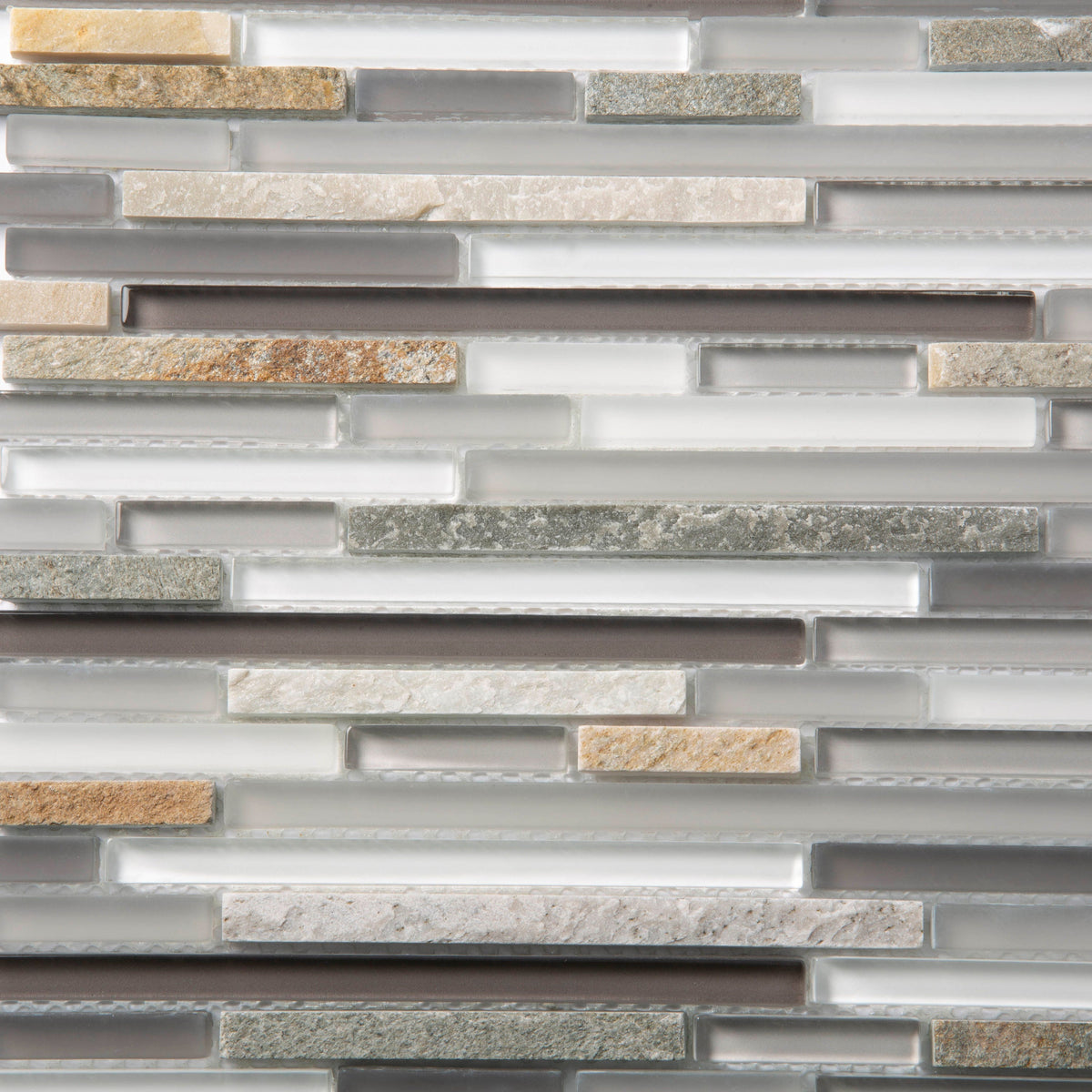Apollo Tile (Sample) Waterfall Gray and Black 4-in x 4-in Multi-finish Glass/Metal/Stone Marble Linear Patterned Floor and Wall Tile