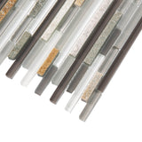 Apollo Tile (Sample) Waterfall Gray and Black 4-in x 4-in Multi-finish Glass/Metal/Stone Marble Linear Patterned Floor and Wall Tile