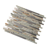 Apollo Tile (Sample) Waterfall Gray 4-in x 4-in Polished Glass/Metal/Stone Marble Linear Cement Look Wall Tile