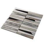 Apollo Tile (Sample) Floor and Wall Tile Gray and Beige 4-in x 4-in Polished Glass/Metal/Stone Quartz Linear Patterned Floor and Wall Tile