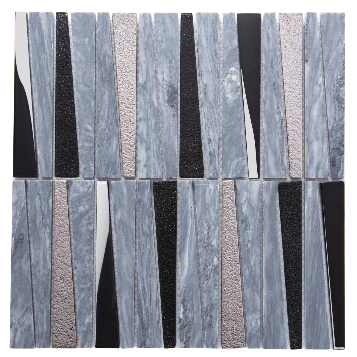 Apollo Tile (Sample) Floor and Wall Tile Blue and Gray 4-in x 4-in Polished Glass/Metal/Stone Quartz Linear Patterned Floor and Wall Tile