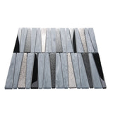 Apollo Tile (Sample) Floor and Wall Tile Blue and Gray 4-in x 4-in Polished Glass/Metal/Stone Quartz Linear Patterned Floor and Wall Tile