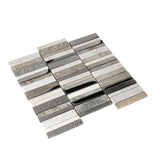 Apollo Tile (Sample) Floor and Wall Tile Brown and Gray 4-in x 6-in Polished Glass/Metal/Stone Marble Linear Mosaic Floor and Wall Tile