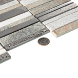 Apollo Tile (Sample) Floor and Wall Tile Brown and Gray 4-in x 6-in Polished Glass/Metal/Stone Marble Linear Mosaic Floor and Wall Tile