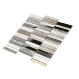 Apollo Tile (Sample) Floor and Wall Tile Brown and Gray 4-in x 6-in Polished Glass/Metal/Stone Marble Linear Mosaic Floor and Wall Tile