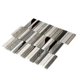 Apollo Tile (Sample) Floor and Wall Tile Brown and Gray 4-in x 6-in Polished Glass/Metal/Stone Marble Linear Mosaic Floor and Wall Tile