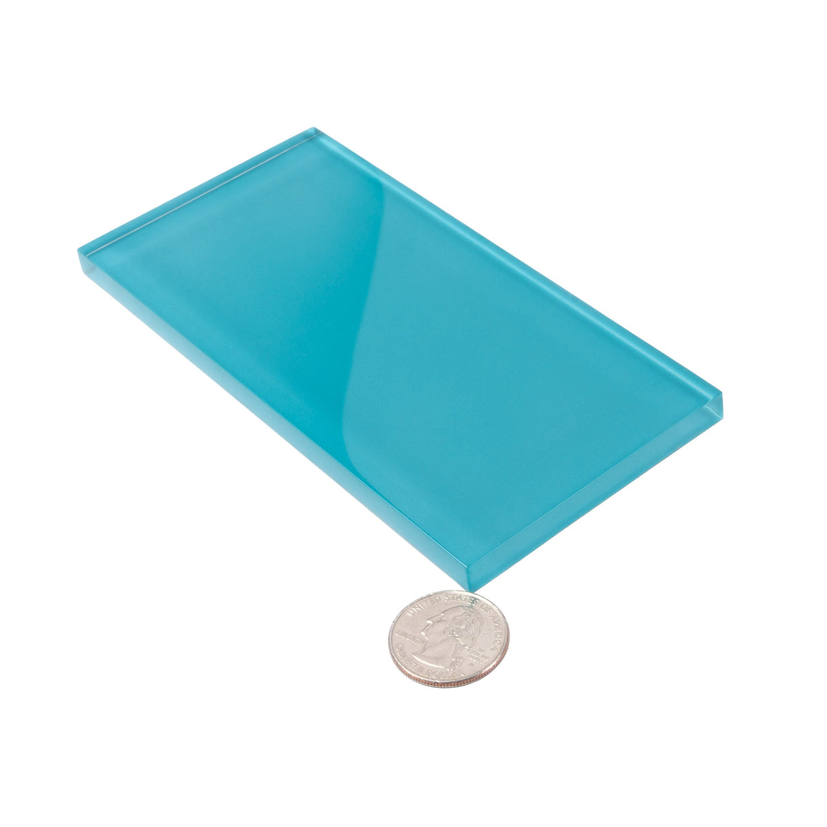 Apollo Tile (Sample) Wall Tile Cerulean Blue 3-in x 6-in Glossy Glass Brick Subway Wall Tile