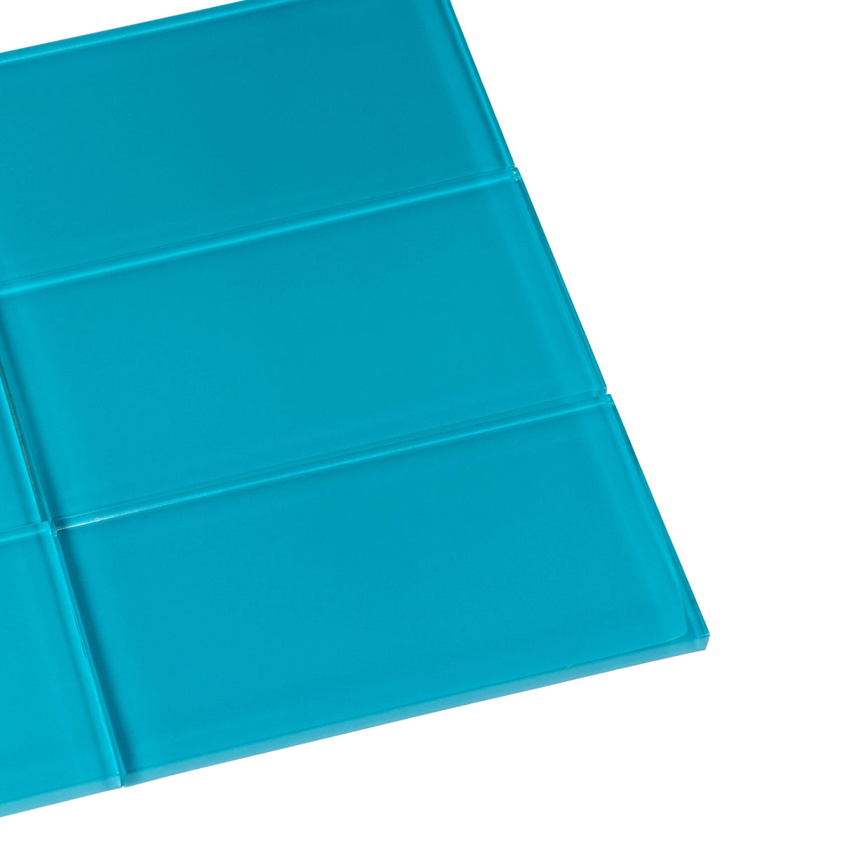 Apollo Tile (Sample) Wall Tile Cerulean Blue 3-in x 6-in Glossy Glass Brick Subway Wall Tile