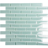 Apollo Tile (Sample) Colorway Blizzard Blue 4-in x 4-in Glossy Glass Brick Subway Floor and Wall Tile