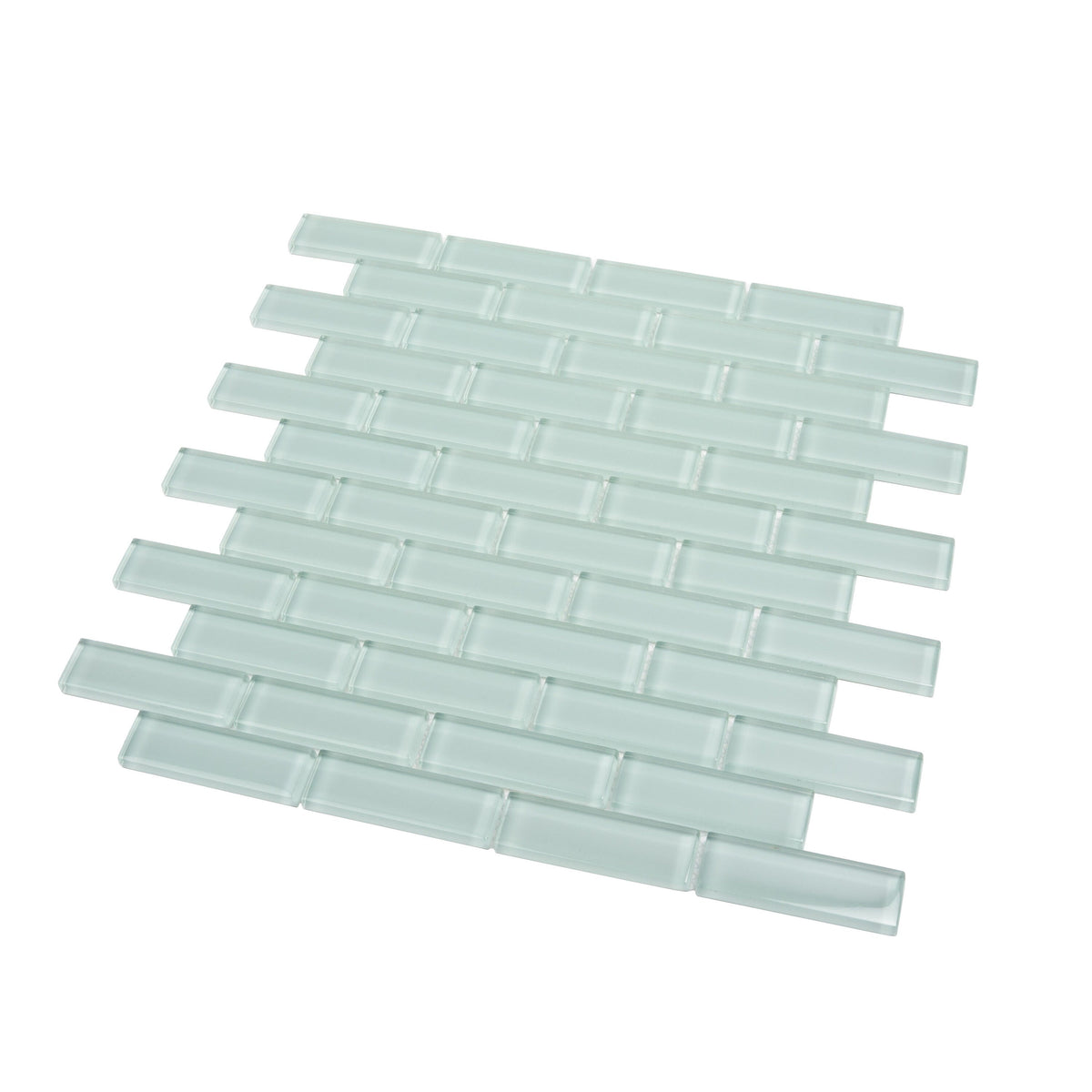 Apollo Tile (Sample) Colorway Blizzard Blue 4-in x 4-in Glossy Glass Brick Subway Floor and Wall Tile