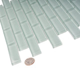 Apollo Tile (Sample) Colorway Blizzard Blue 4-in x 4-in Glossy Glass Brick Subway Floor and Wall Tile
