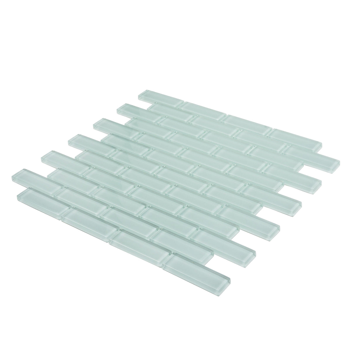 Apollo Tile (Sample) Colorway Blizzard Blue 4-in x 4-in Glossy Glass Brick Subway Floor and Wall Tile