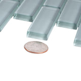 Apollo Tile (Sample) Colorway Slate Gray 4-in x 4-in Glossy Glass Brick Subway Floor and Wall Tile