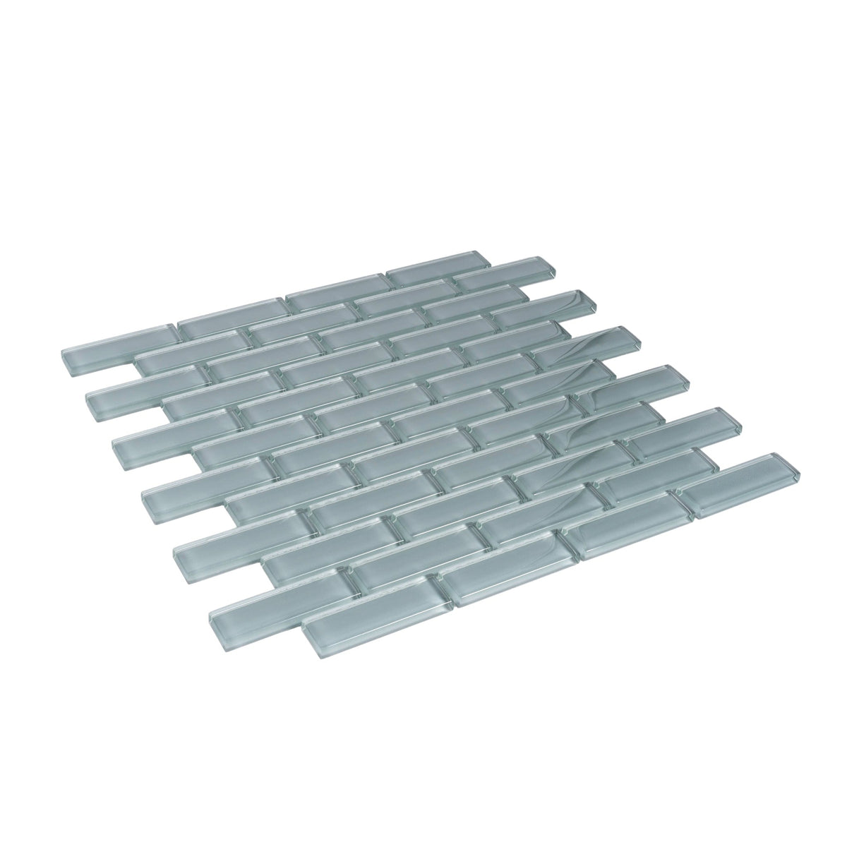Apollo Tile (Sample) Colorway Slate Gray 4-in x 4-in Glossy Glass Brick Subway Floor and Wall Tile
