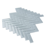 Apollo Tile (Sample) Colorway Light Gray 4-in x 4-in Glossy Glass Herringbone Floor and Wall Tile