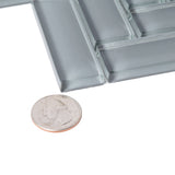 Apollo Tile (Sample) Colorway Gray 4-in x 4-in Glossy Glass Herringbone Floor and Wall Tile