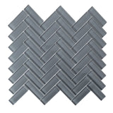 Apollo Tile (Sample) Colorway Gray 4-in x 4-in Glossy Glass Herringbone Floor and Wall Tile