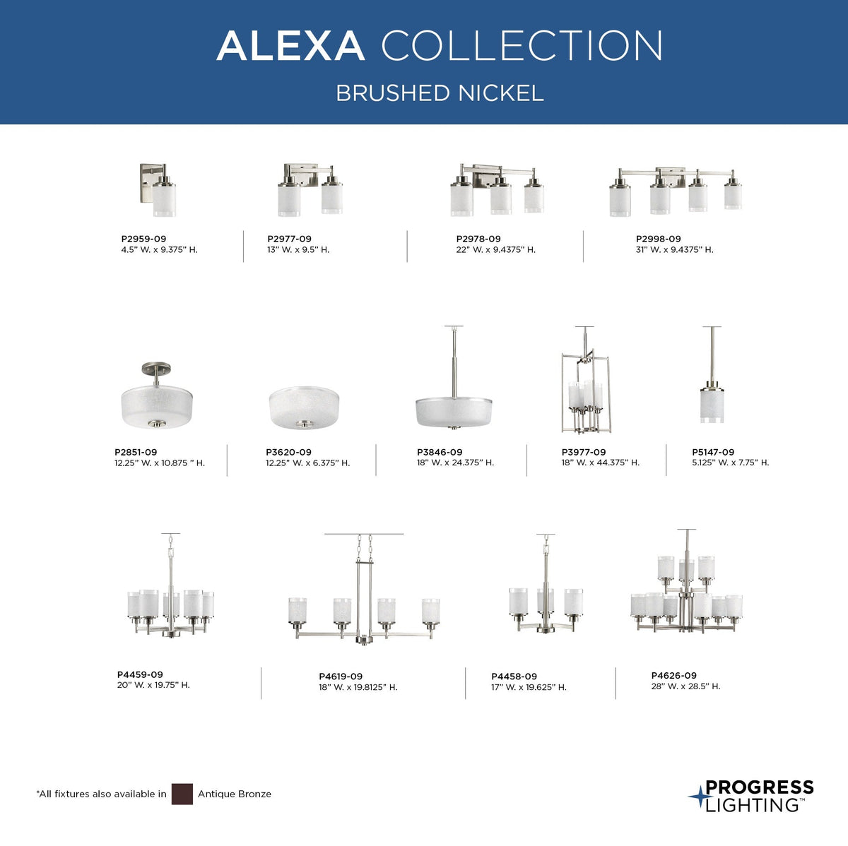 Progress Lighting Alexa 5-Light Brushed Nickel Transitional Chandelier