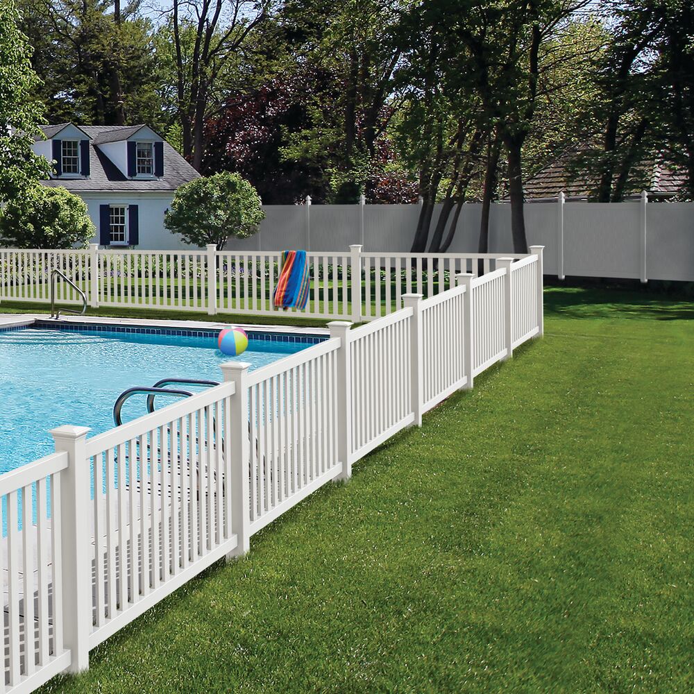 Freedom Terex 4-ft H x 8-ft W White Vinyl Fence Panel (Unassembled)