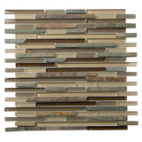 Apollo Tile (Sample) Gray and Beige 4-in x 6-in Matte Glass/Metal/Stone Marble Linear Mosaic Floor and Wall Tile
