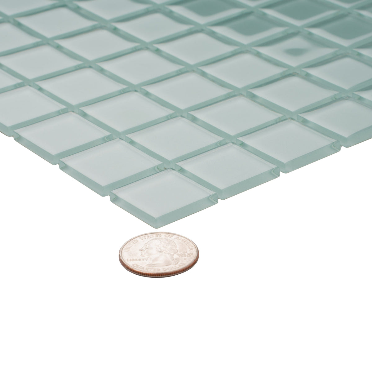 Apollo Tile (Sample) Floor and Wall Tile Cadet Blue 4-in x 4-in Glossy Glass Uniform Squares Floor and Wall Tile
