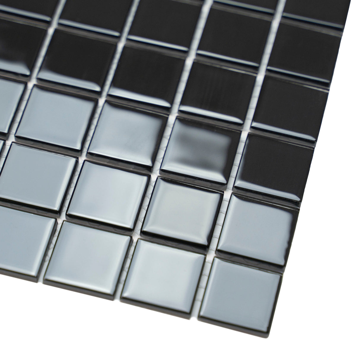 Apollo Tile (Sample) Floor and Wall Tile Black 4-in x 4-in Glossy Glass Uniform Squares Floor and Wall Tile
