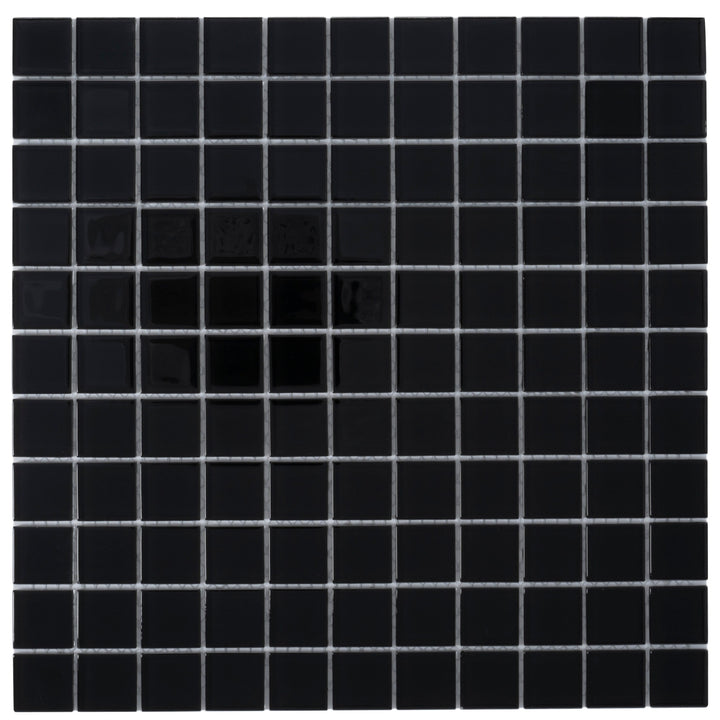 Apollo Tile (Sample) Floor and Wall Tile Black 4-in x 4-in Glossy Glass Uniform Squares Floor and Wall Tile